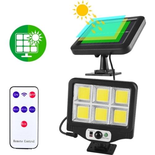 128 COB Solar led Street Lights Outdoor Security Light Wall Lamp IPX5 Waterproof PIR Motion Sensor Smart Remote Control Lamp