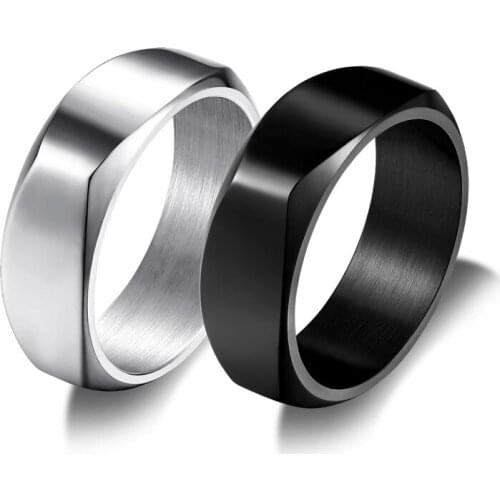 High Quality Black Silver Stainless Steel Male Ring Fashion Jewelry Accessories Free Shipping 1PCS