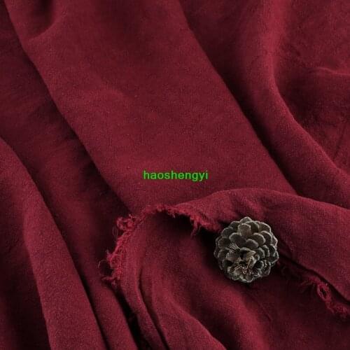 High-end graphite craft washed literary and artistic rustic pure linen pants gown fabric