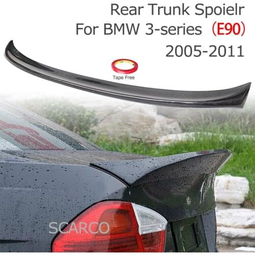 Real Carbon Fiber Rear Trunk Spoiler For BMW 3-series Sedan E90 ABS/CF Material Dedicated Tail Modified Ducktail Lip Wing 2011