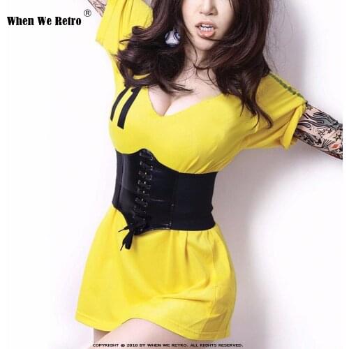 When We Retro Women Wide Belt PU Elastic Corset Belt Fashion Wide Waist Belt Ladies Clothing Accesoories Female Decorations
