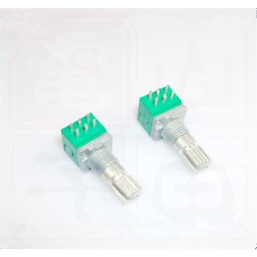 10pcs B100K potentiometer double 100k potentiometer RV09 sealed volume potentiometer 15mm handle for amplifier