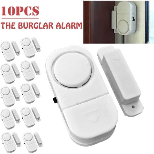 10 Pcs Wireless Home Security Window Door Alarm System 90dB Magnetic Sensor Anti Theft Alarm for Offices Hotel Rooms