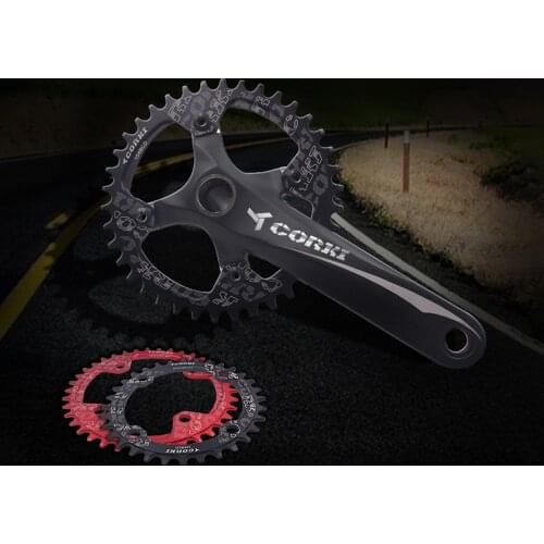 104BCD 32/34/36/38T Round Shape Narrow Wide Chainring MTB Bicycle Crankset Single Tooth Plate Parts 104 BCD Bike Accessories