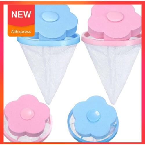 4 Pcs Plum Washing Machine Hair Filter Cleaning Mesh Bag Floating Pet Hair Lint Remover Catcher Reusable Laundry Mesh Bag