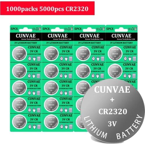 5000PCS CR 2320 CR2320 DL2320 3V Lithium Button Coin Battery 130mah Cell Batteries For car key High-Performance button cell