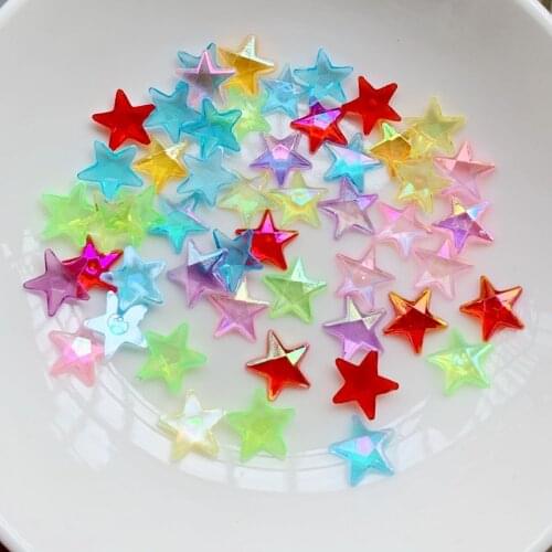 60pcs10mm shiny star crystal rhinestone acrylic flat back DIY decoration nail art decorations nail supplies crystals