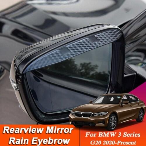Car-styling For BMW 3Series G20 2020-Present Carbon Fiber Rearview Mirror Eyebrow Rain Shield Anti-rain Cover Sticker Accessory