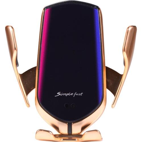 R2 15W Wireless Car Charger Automatic Clamping Fast Charging Phone Holder Mount Car for iPhone Huawei Samsung Smart Phones