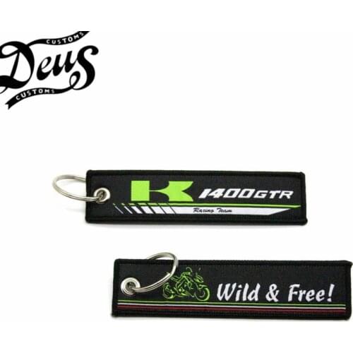 Motorcycle Embroidery Key Holder Chain Collection Keychain For Kawasaki 1400GTR Badge Keyring