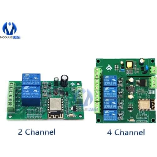 ESP8266 WIFI Dual 2/4-Channel Wifi Relay Module 110/220V Switch Controller Board AC/DC ESP-12F Development Board For Smart Home