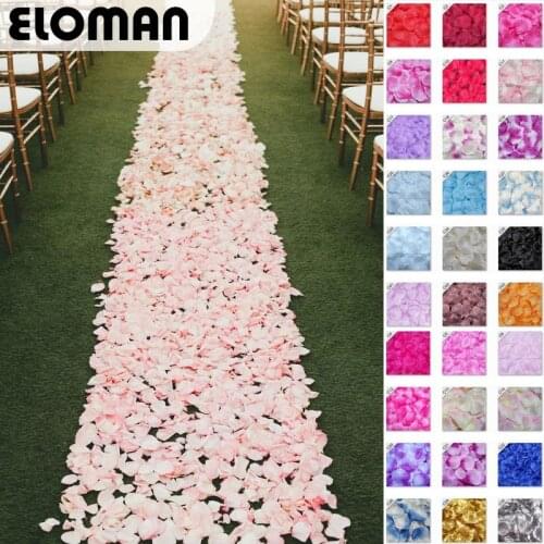 ELOMAN 500 Piece Silk Rose Flower Wedding Home Decor Confetti Petals Artificial Flower Wedding Decorations