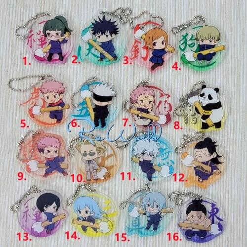 Jujutsu Kaisen Fushiguro Megumi Gojo Satoru Original Japanese anime figure Acrylic Mobile Phone Charms Keychain Strap Keyring