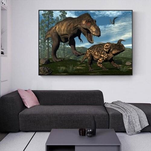 Canvas Painting Posters and Prints Home Decoration Wall Art Dinosaurs Animal Pictures For Living Room HD Prints Kids' Room Decor