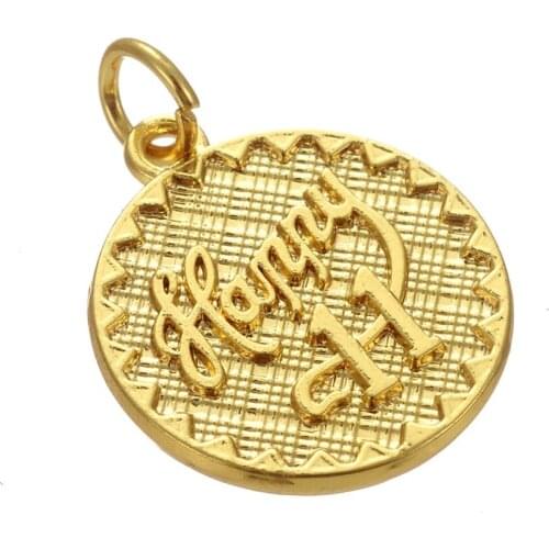 Zinc Alloy Happy 11 Engraved Round Shape Charms