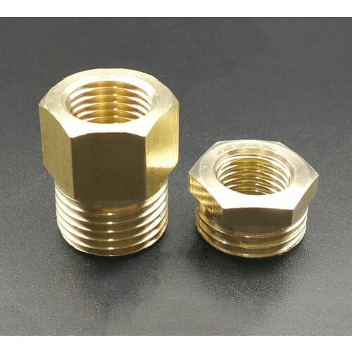 1/4" 1/2" BSP M10/14/16/20 Brass Reducer Bushing Pipe Fitting Coupler Connector Adapter For Pressure Gauge