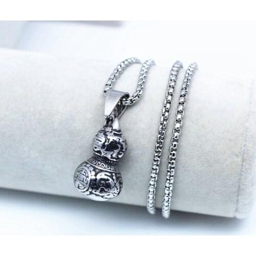 LOOKER Stainless Steel Gourd Pendant Antique Craft Pendant Sweater Chain Pendant New Models for Men Necklaces