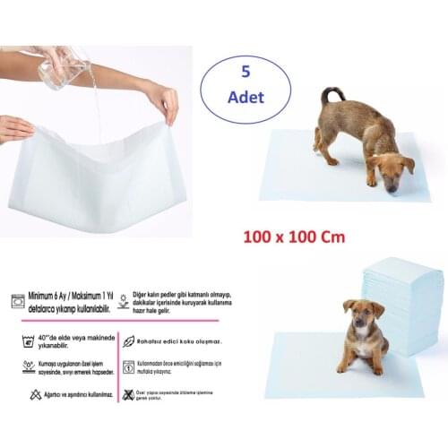 Washable Dog Pee Pad-100X100 Cm 5li Package