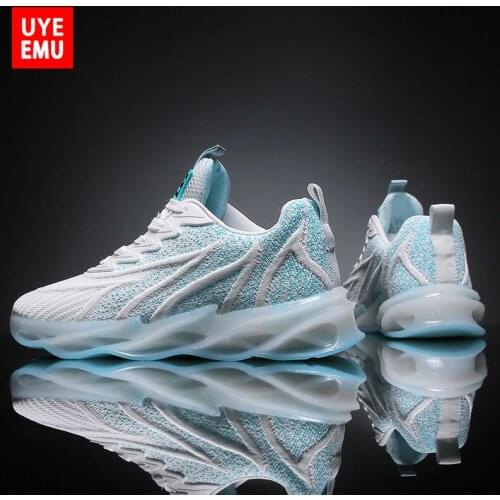 UYEEMU Flying Woven Sneakers Mens 2021 Summer New Casual Breathable Low-Cut Jelly-Bottom Student popular Sports Running Shoes