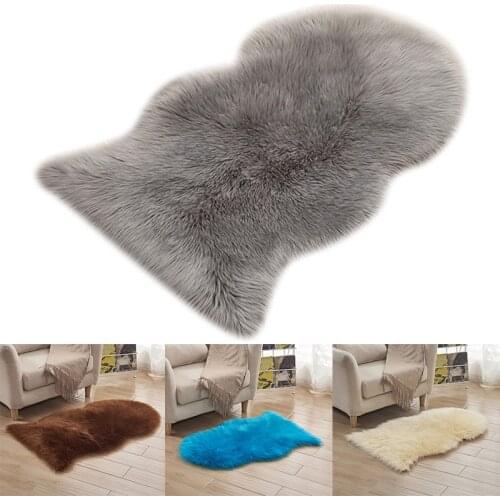Irregular Faux Rugs Wool Imitation Sheepskin Rugs Faux Non Slip Bedroom Shaggy Carpet Mats Rugs Long Plush Mat