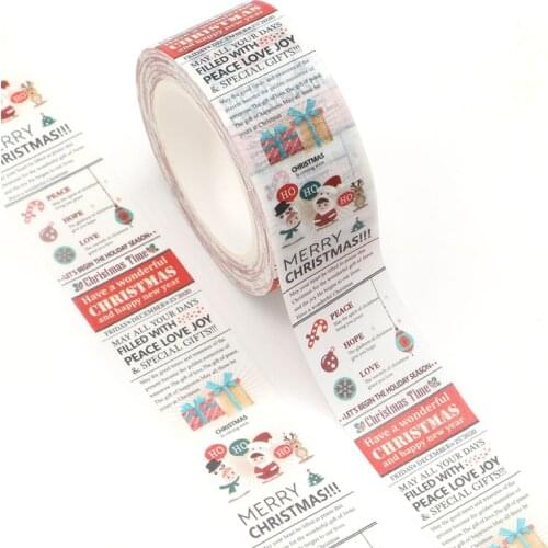 NEW 10pcs/lot Decorative Christmas Greeting Newspaper Washi Tapes DIY Craft Scrapbooking Stickers Masking Tape Kawaii Papeleria