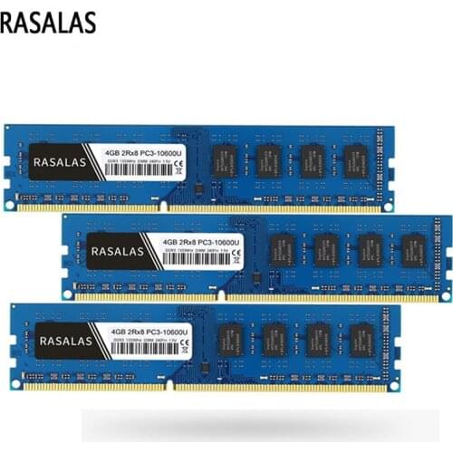 Rasalas DDR3 RAM 4GB 8GB 1066MHz 1333MHz 1600MHz Desktop Memory PC3-8500 PC3-10600 PC3-12800 240-Pin Non-ECC DIMM Memoria RAM