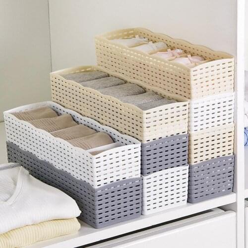 5 Grids Socks Underwear Storage Basket Wardrobe Organizer Box Towel Container Laundry Basket Sundries Underwear Storage Box