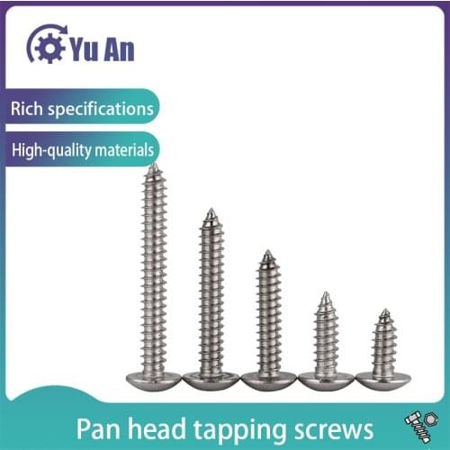 Phillips Large Pan Head Tapping Screws 316 Stainless Steel Cross Truss Head Self Tapping Long Wood Screw M4M5M6 10pcs