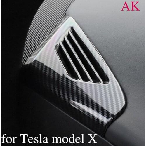 Fit for Tesla model x Instrument panel air outlet decoration ABS carbon fiber Protective cover refitting accessories