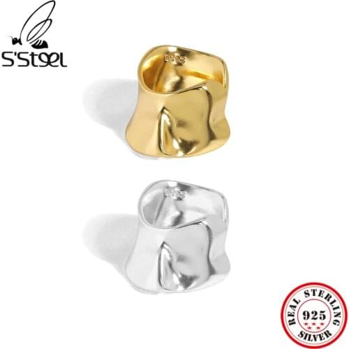 SSTEEL Korean Design Exaggerated Irregular Ear Clip Sterling Silver 925 For Women Earings Personalized Punk Earring Jewellery