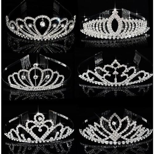 Bridal tiara rhinestone wedding hair accessories metal headband hair comb tiaras and crowns jewelry head hairwear party gift