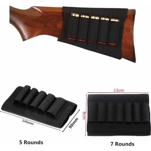 5 Shells thickening Prevent slipping Elastic Buttstock 12 Gauge Ammo case pouch Holder Hunting holsters Gun Accessories Nylon