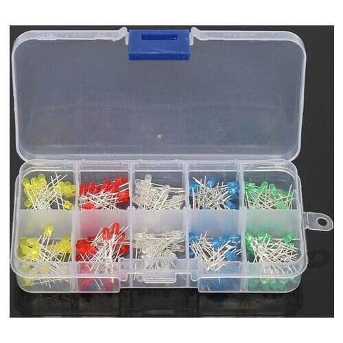 Led Diode light-emitting Diodes Universal 200pcs/box 3mm 5mm LED Light Assorted Kit Red Green Blue Yellow White LEDs Diode Set