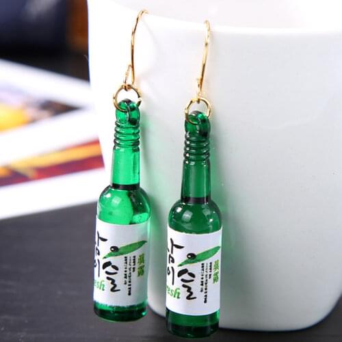 Beer Bottle Drop Earrings for Women Resin Dangle Drop Statement Earring Fashion Jewelry Brincos 2018 HOT Selling