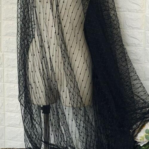 High Quality Gold Silk Embroidery Mesh Tulle Lace Fabric For Baby Clothing DIY Background Cloth Wedding Decoration Net Fabric