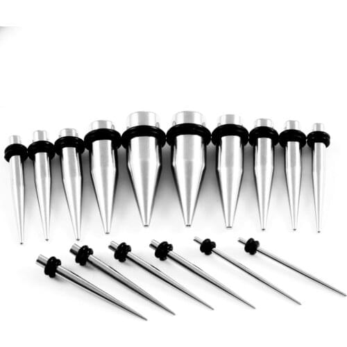 1Pair Surgical Steel Ear Plug and Tunnel Ear Taper Ear Expander Stretcher Ear Stud Gauge Piercing Cartilage Body Jewelry