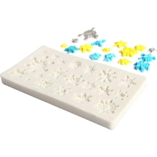 1PCS Snowflake Shape Cake Mold Silicone Snow Fondant Mold Sugar Craft Cake Tool Snow Fondant Christmas Winter Decor