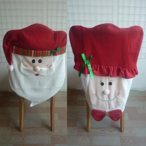 1pc Christmas Decoration Chair Covers Dining Seat Santa Claus Christmas Grandma Chair Cover for Home Party Decor