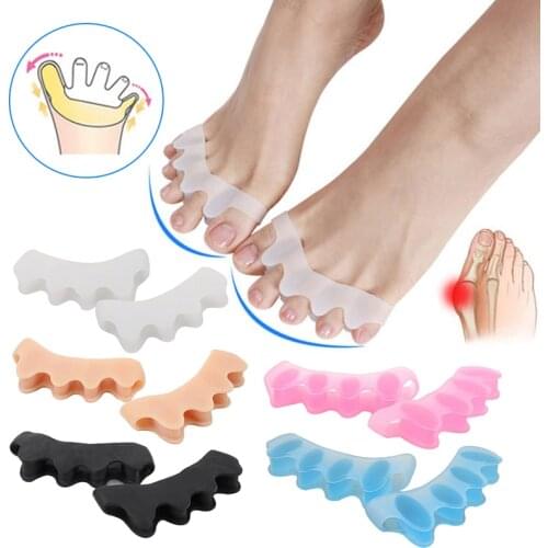 2pcs=1pair New Protective Toes Separator Suitable Bunion Corrector Material Soft Gel Straightener Spacers Stretchers Care Tool