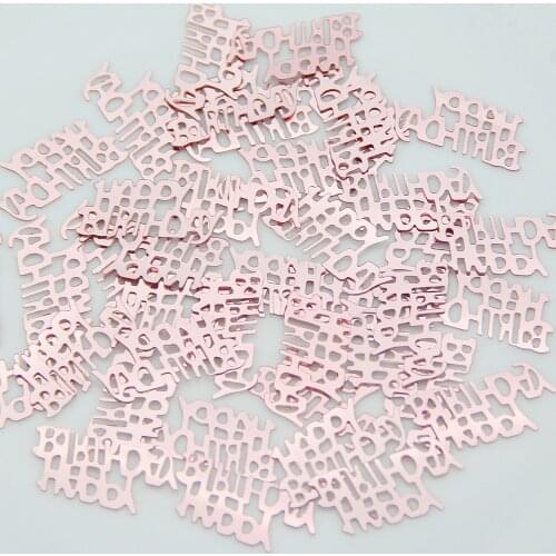 200Pcs Happy Birthday Foil Confetti Rose Gold Glitter Confetti Sprinkles Decoration Party Table Scatter Decor Birthday Wedding