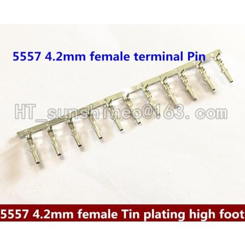 20000PCS/LOT 4.2mm 5557 Computer connector terminals female needle for 4P 6P 8P 20P 24P male shell /Tin plating high foot