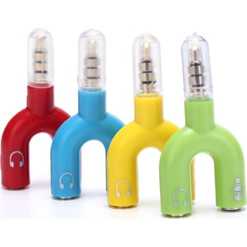 Earphone Connector Converter 3.5mm Stereo Splitter Audio to Mic & Headset Jack Plug Adapter For Mobile Phone Tablet PC