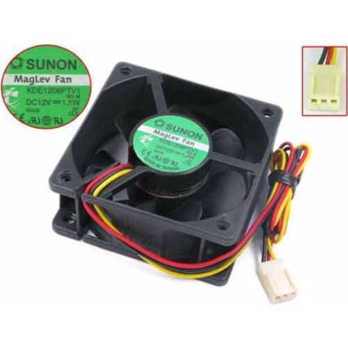 SUNON KDE1206PTV1 MS.M DC 12V 1.8W 60x60x25mm 3-wire Server Cooling Fan