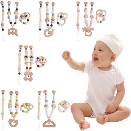 3Pcs/Set Baby Stroller Hanging Clip Pendant Mobile Rattle Dummy Holder Pacifier Q1FE