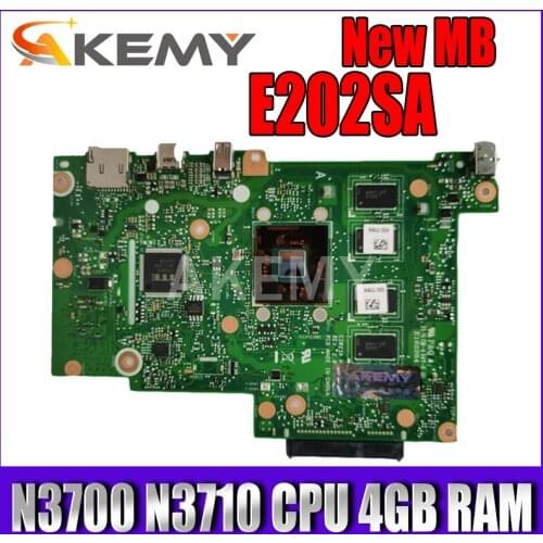 Akemy New E202SA Mainboard For Asus EeeBook E202S E202SA laptop motherboard N3700 N3710 CPU 4GB RAM
