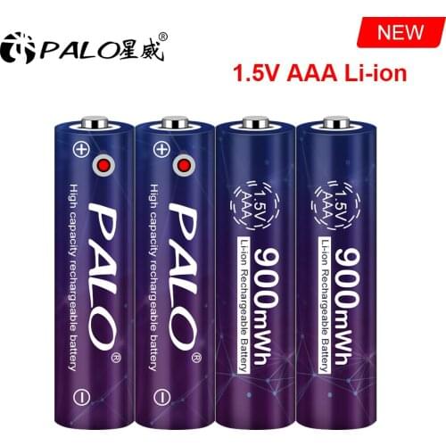 PALO 1.5V AAA rechargeable battery AAA 1.5v Li-ion battery 900mWh aaa lithium rechargeable batteries For Remote control toy