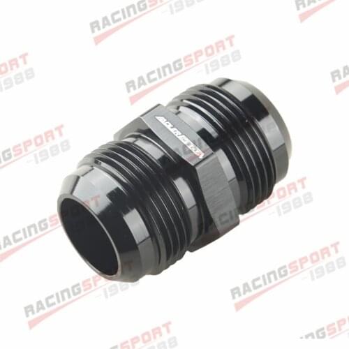 AN-16 16AN Male To -16AN Male Union Aluminum Straight Fitting Adapter Black