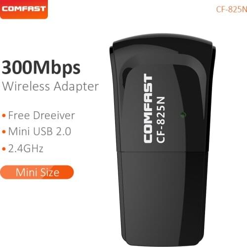 Comfast CF-WU825N V3 wireless network card 300mbps WiFi adapter 802.11b/g/n Network Card Receiver / Transmitter 2dBi PCB Antenna