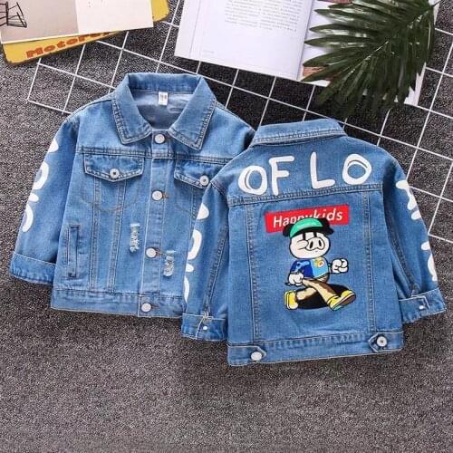 Boys Jacket Baby Girls Denim Jacket Jeans 2021 Spring Autumn Childrens Hooded Coat Detachable Girl Jacket Top Coat For Kids1-7