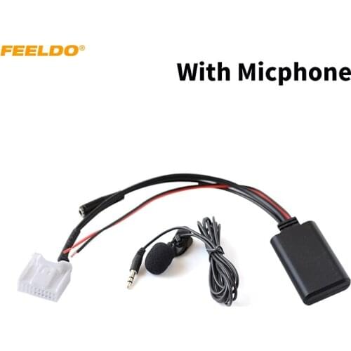 FEELDO Car Wireless Bluetooth Module Aux Audio Cable Music Adapter With Micphone For Toyota 4Runner Camry Rav4 AUX Cable #HQ6197
